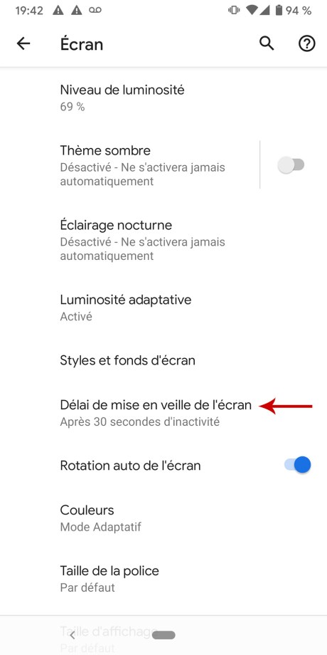 Comment régler le délai de mise en veille sur Android 04