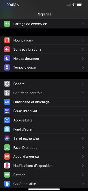 Allez dans les Réglages pour configurer Face ID