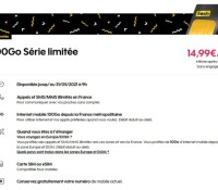 Sosh série limité 100 Go 15 euros