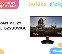Promotion appliquée sur l'écran gaming AOC G2790VXA pendant les soldes d'été.