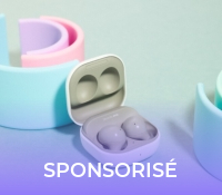 Les Galaxy Buds 2 avec leur coloris vert // Source : Samsung