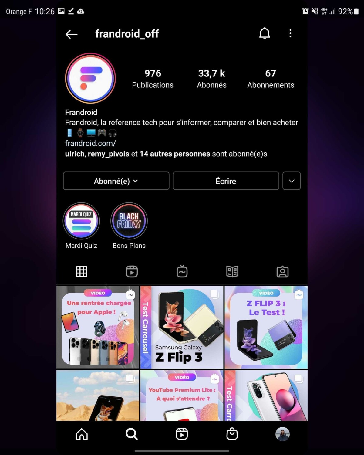 Instagram par défaut Instagram par défaut