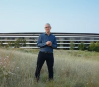 Tim Cook dans un champ près de l'Apple Park // Source : Apple