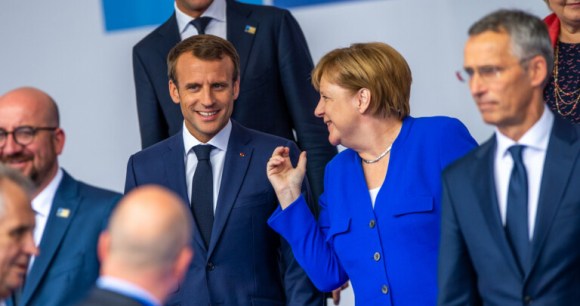 Le président Emmanuel Macron // Source : Organisation du traité de l'Atlantique nord sur Flickr