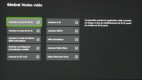 Toutes les cases sont bien cochées.