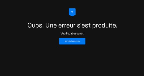Panne Epic Games Store // Source : Frandroid