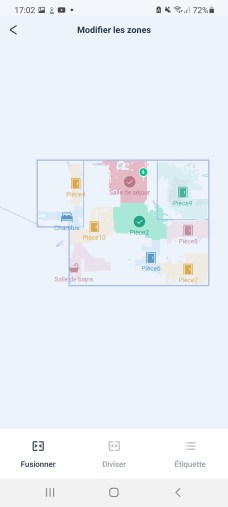 Il est très simple de sélectionner deux pièces pour les fusionner // Source : Yazid Amer - Frandroid
