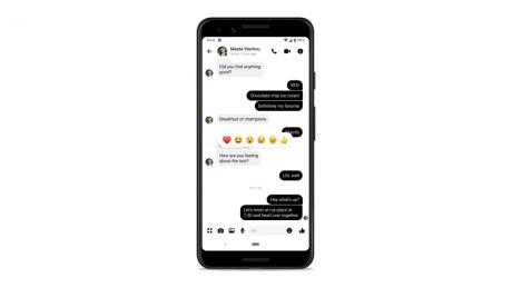 Dans les conversations chiffrées, Messenger intègre les réactions. // Source : Meta