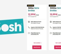 Sosh forfait Janvier 2022 50 100