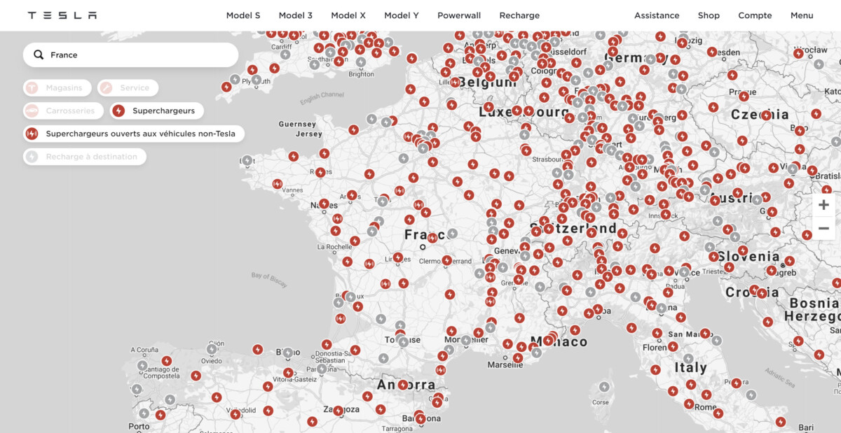 Les Superchargeurs réservés aux clients Tesla Les Superchargeurs réservés aux clients Tesla