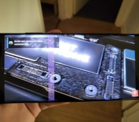 Une barre grise est apparue sur notre exemplaire de test du S22 Ultra // Source : Frandroid