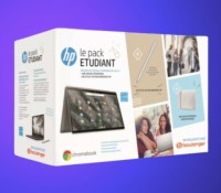 Le pack Boulanger avec un HP Chromebook x360 14, un stylet et une housse.
