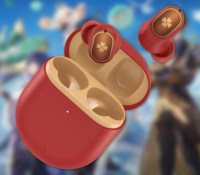 Les Poco Buds Pro Genshin Impact Edition // Source : Poco France (avec un montage subtil de Frandroid)