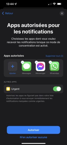 Vous pouvez définir quelques applications dont les notifications apparaîtront // Source : Frandroid