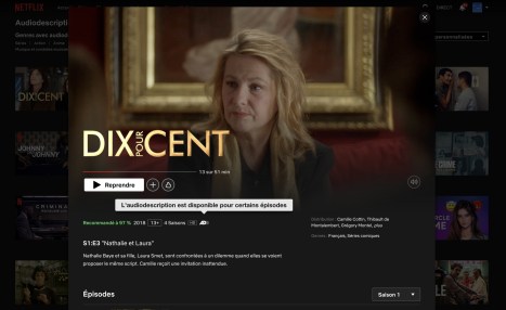 Le logo AD indique l'option audiodescription en français // Source : Frandroid