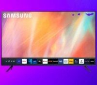 tv samsung 75 pouces fond violet