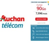 Auchan Télécom 90 Go forfait Juin 2022