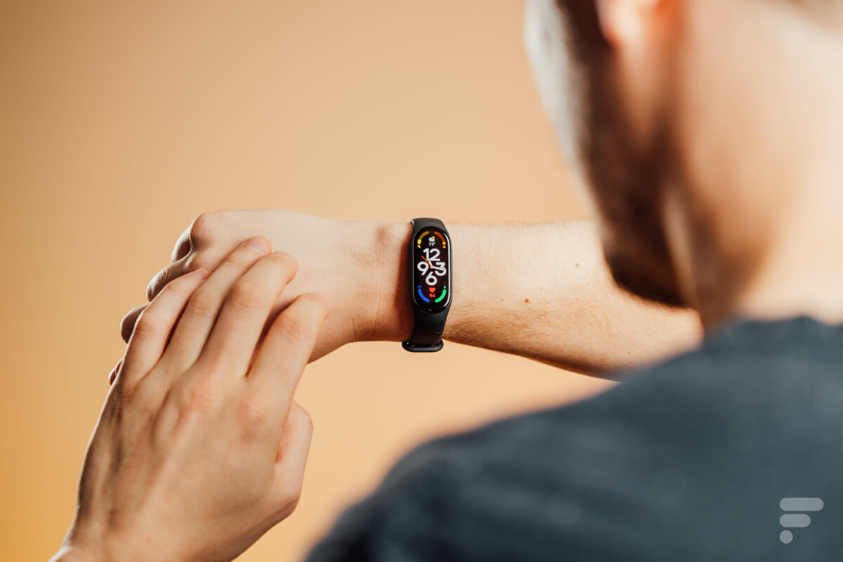 Le Xiaomi Smart Band 7 // Source : Robin Wycke pour Frandroid Le Xiaomi Smart Band 7 // Source : Robin Wycke pour Frandroid