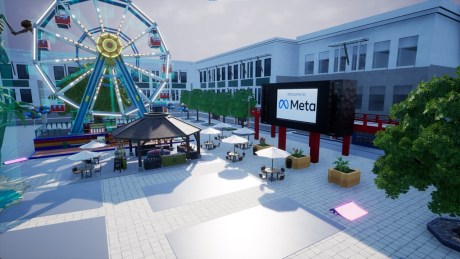 Hacker Square, lieu réel du campus de Meta (Facebook) recréé dans Crayta // Source : Meta
