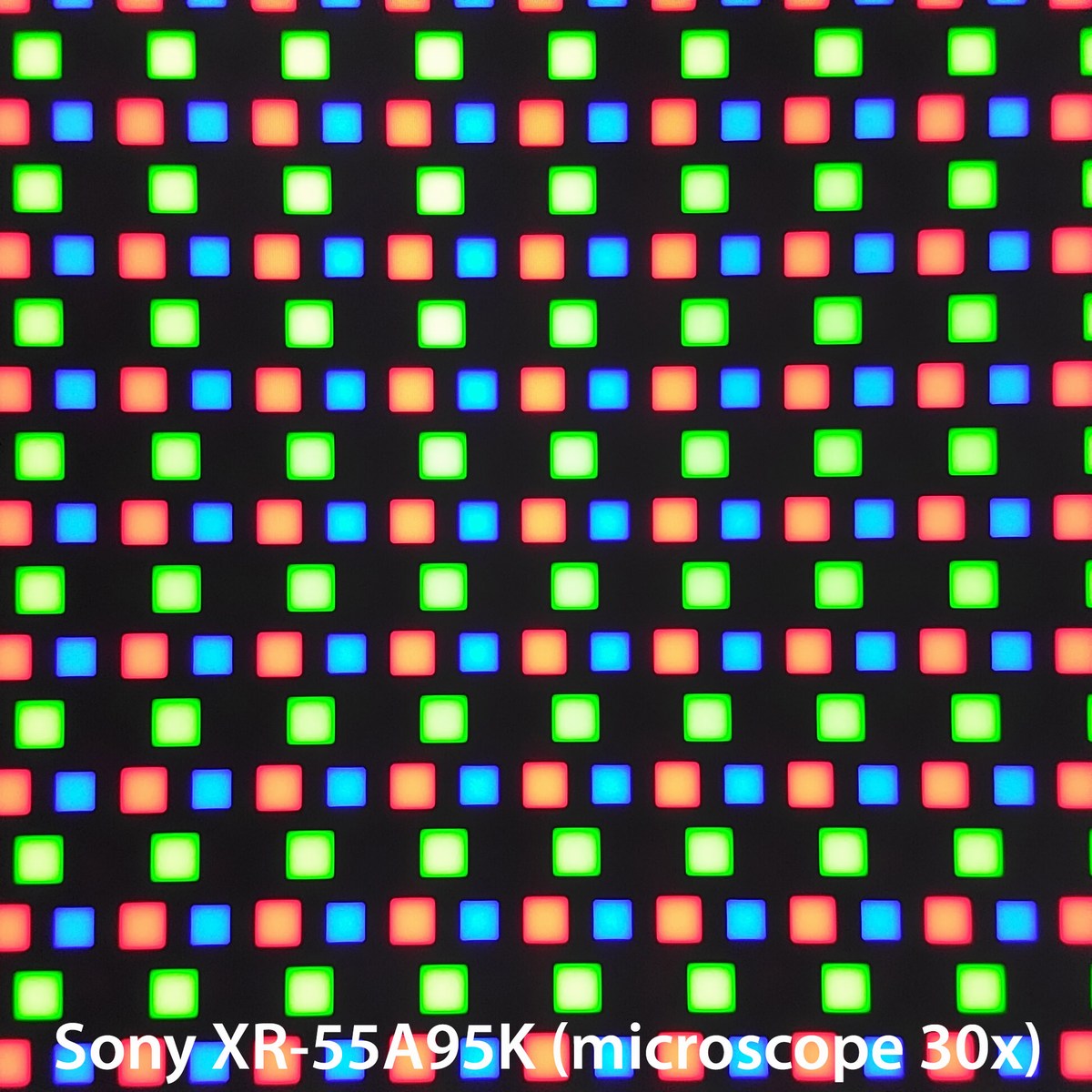 Dalle QD-OLED au microscope 30x.