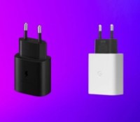 chargeur google et samsung fond violet