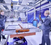 Une batterie prête à être recyclée dans une usine de Volkswagen