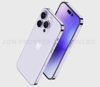 Un rendu d'un iPhone 14 Pro mauve  // Source : Ian Zelbo, Jon Prosser