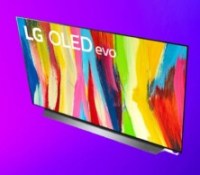 lg oled 48C2 fond violet