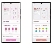 Premier aperçu de la nouvelle palette de couleurs sur One UI 5. // Source : Samsung
