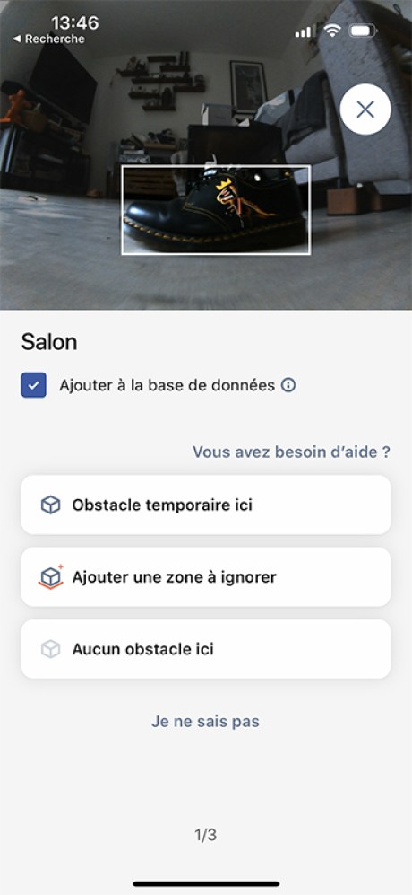 Les chaussures et chaussettes sont parfaitement identifiées et évitées // Source : Yazid Amer - Frandroid