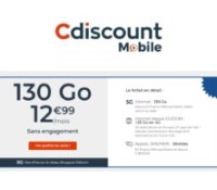 Cdiscount Mobile forfait 130 Go 2023