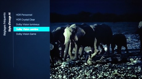 Plusieurs options Dolby.