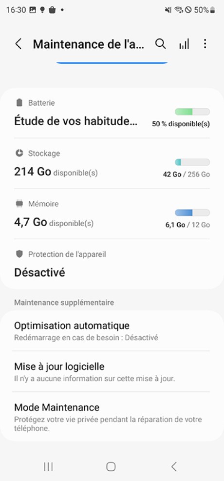 Comment utiliser le mode maintenance du Galaxy S23 05