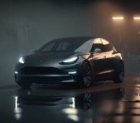 Tesla Model 3 – voiture électrique – IA – Frandroid – Ulrich_a_Tesla_Model_3_dark_eerie_galaxy_outside_atmospheric_li_818717f1-692e-4fd9-a515-369f569367dc