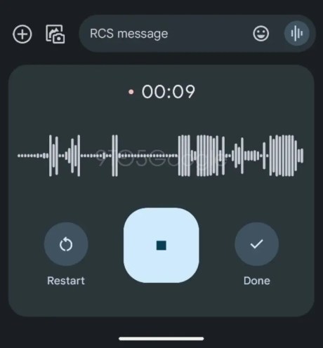 La nouvelle interface de messages vocaux sur Google Messages prévue par Google // Source : 9to5Google