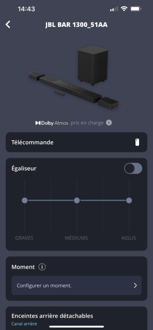 Hormis l'égaliseur à 3 bandes, les possibilités de correction tonales sont inexistantes.
