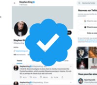 Elon Musk badge bleu