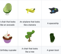 Le nouvel outil Shap-E d'OpenAI permet de produire des modèles 3D sur la base d'une demande par texte. // Source : OpenAI via GitHub