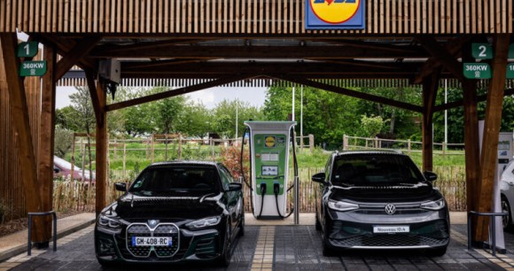 Une station de charge Lidl // Source : Lidl Une station de charge Lidl // Source : Lidl