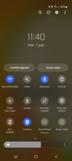 Samsung A04s centre de controle