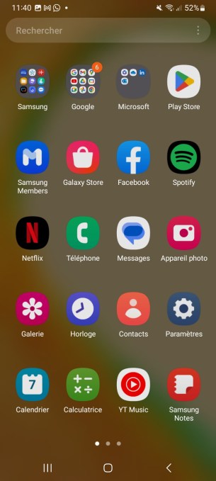 Samsung A04s tiroir applications