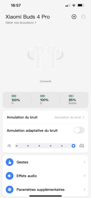 L'app Xiaomi Earbuds.