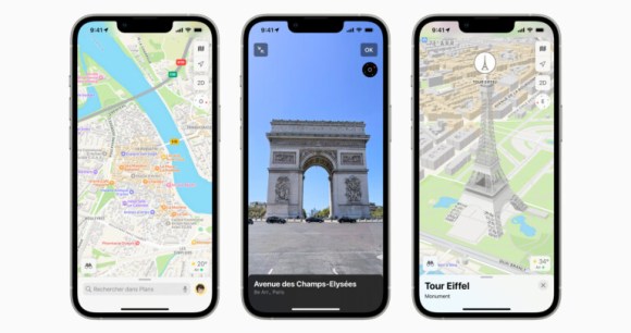Les nouvelles cartes d'Apple Plans // Source : Apple