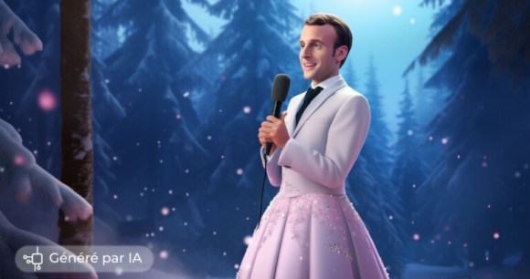 Emmanuel Macron déguisé en Elsa la Reine des Neiges // Source : Frandroid - Généré à l'aide de Midjourney Emmanuel Macron déguisé en Elsa la Reine des Neiges // Source : Frandroid - Généré à l'aide de Midjourney
