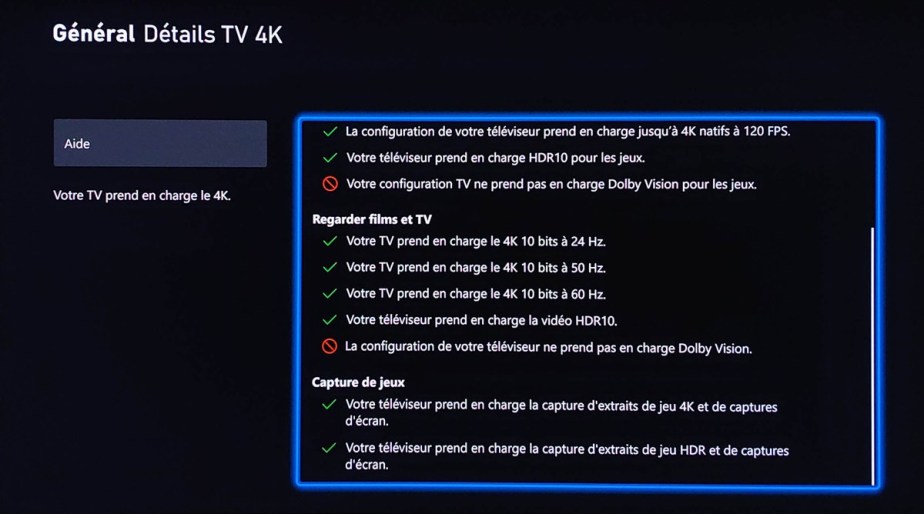 Voyez les signaux supportés par la TV
