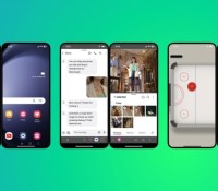 Deux iPhone assemblés forment un Galaxy Z Fold 5 // Source : Samsung