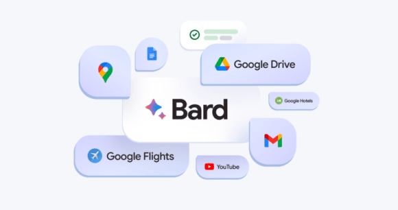 Les Extensions de Google Bard permettent à l'IA d'interagir avec Gmail, Maps, YouTube, Docs, etc. // Source : Google