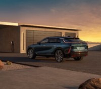 Rear 3/4 view of the 2024 Cadillac LYRIQ Luxury trim. Rear 3/4 view of the 2024 Cadillac LYRIQ Luxury trim.