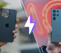 À gauche l'iPhone 15 Pro Max, à droite le Samsung Galaxy S23 Ultra. // Source : Frandroid