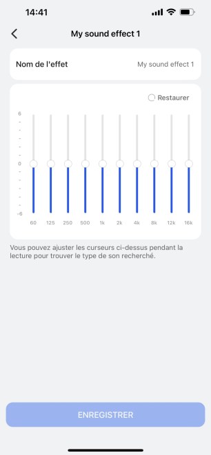 Les 10 bandes de l'égaliseur offrent une bonne latitude de réglages